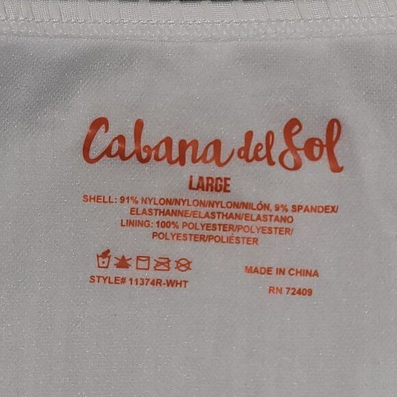 Cabana del Sol Women White off the shoulder Short Sleeve Crop Top Bikin … - Picture 4 of 6